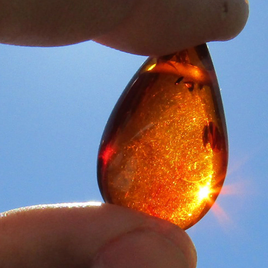 Einmaliges tropfenförmiges Bernsteinstück von Rügen