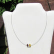 Elegantes Drahtcollier mit Bernstein und Silber