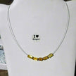Elegantes Drahtcollier mit Bernsteinen und Glasperlen