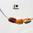 Drahtcollier mit 3 unpolierten Bernsteinen, Unikat