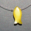 Polierter Bernsteinfisch am Drahtcollier, Butterscotch