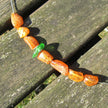 Drahtcollier mit Bernstein und Seeglas von Rügen