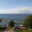 Einzigartiges Drahtcollier mit Feuerstein und Silberperlen