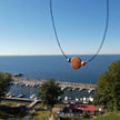 Collier mit Bernstein und Holzscheibe, maritim und einzigartig