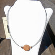 Collier mit Bernstein und Holzscheibe, maritim und einzigartig