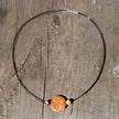 Collier mit Bernstein und Holzscheibe, maritim und einzigartig