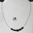 Elegantes Drahtcollier mit Bernsteinen und Glasperlen