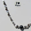 Einzelstück: Collier aus Feuersteinperlen und Silberwürfeln