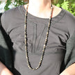 Elegante Kette aus polierten Feuersteinperlen, 90 cm