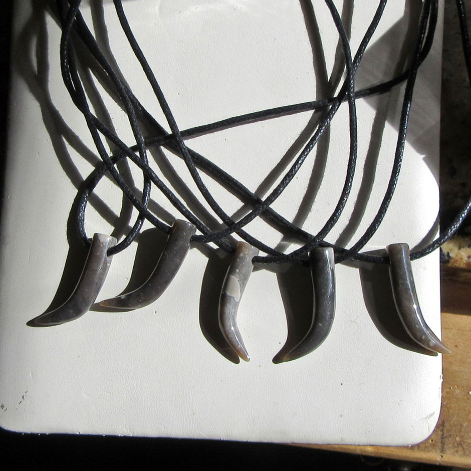 Einzelstück: Geschliffener Feuerstein-Zahn von Rügen