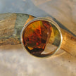 Edler Fingerring aus Silber und Bernstein mit Einschlüssen