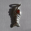 Filigraner Fisch aus Silber mit Bernstein, Einzelstück
