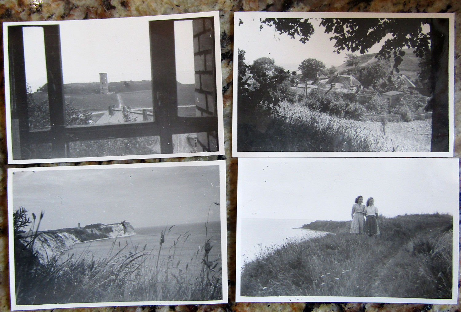 4 Originalfotos von der Steilküste Rügen, 1949