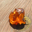 Frosch aus kognacfarbenem Bernstein, handgefertigtes Unikat