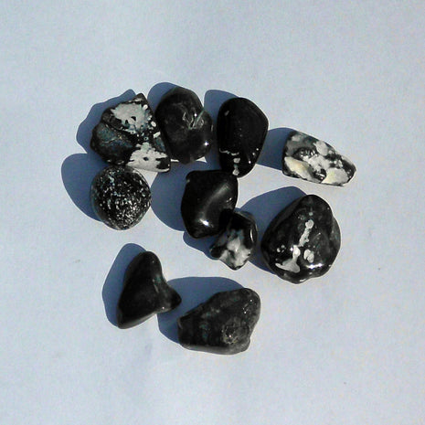 Set aus 10 kleinen polierten Feuersteinen