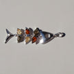 Filigraner Fisch aus 925er Silber mit Bernstein, Unikat