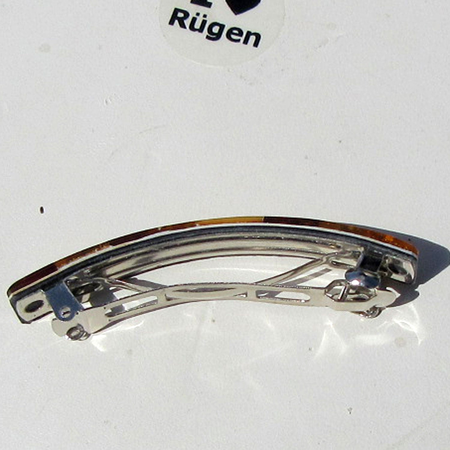 Haarspange aus buntem Bernstein – Unikat von Rügen