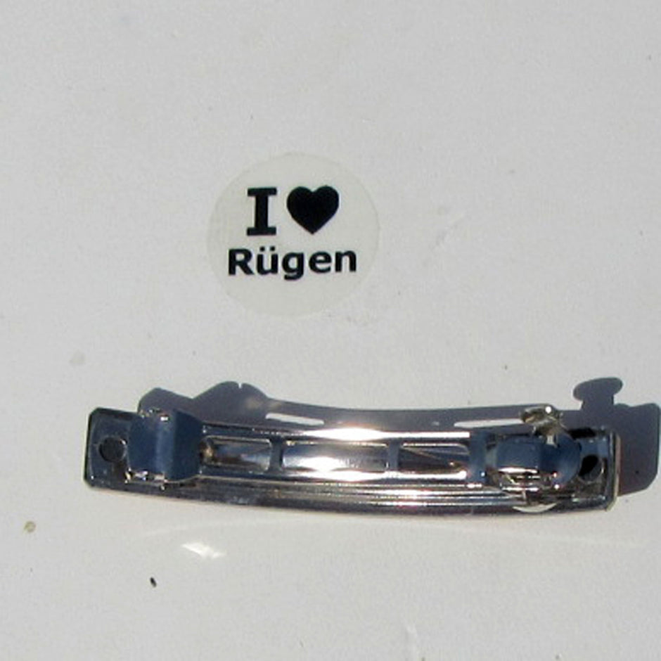 Haarspange aus buntem Bernstein – Unikat von Rügen