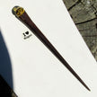 Elegante Haarnadel aus Holz mit Bernstein, Einzelstück