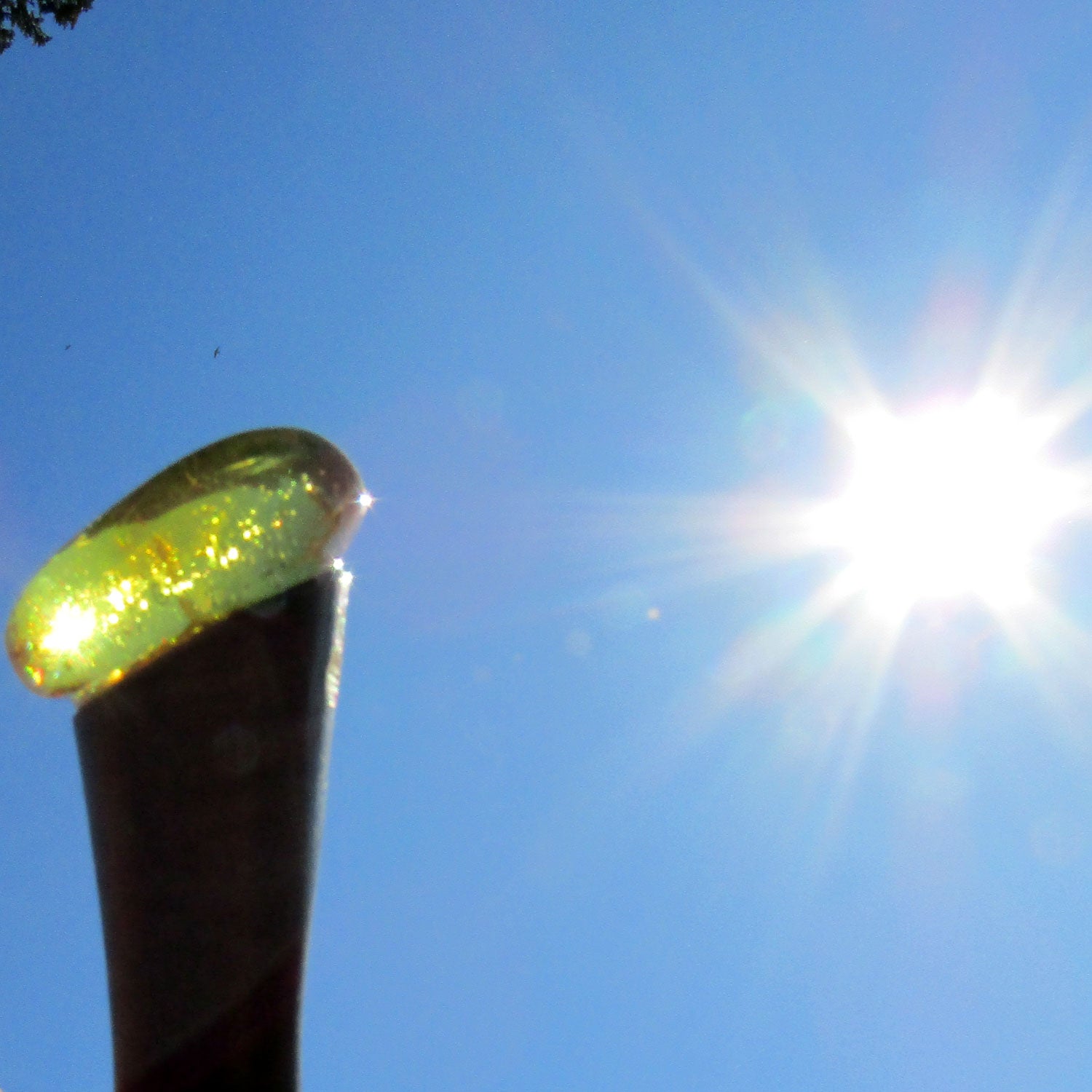 Elegante Haarnadel aus Holz mit Bernstein, Einzelstück