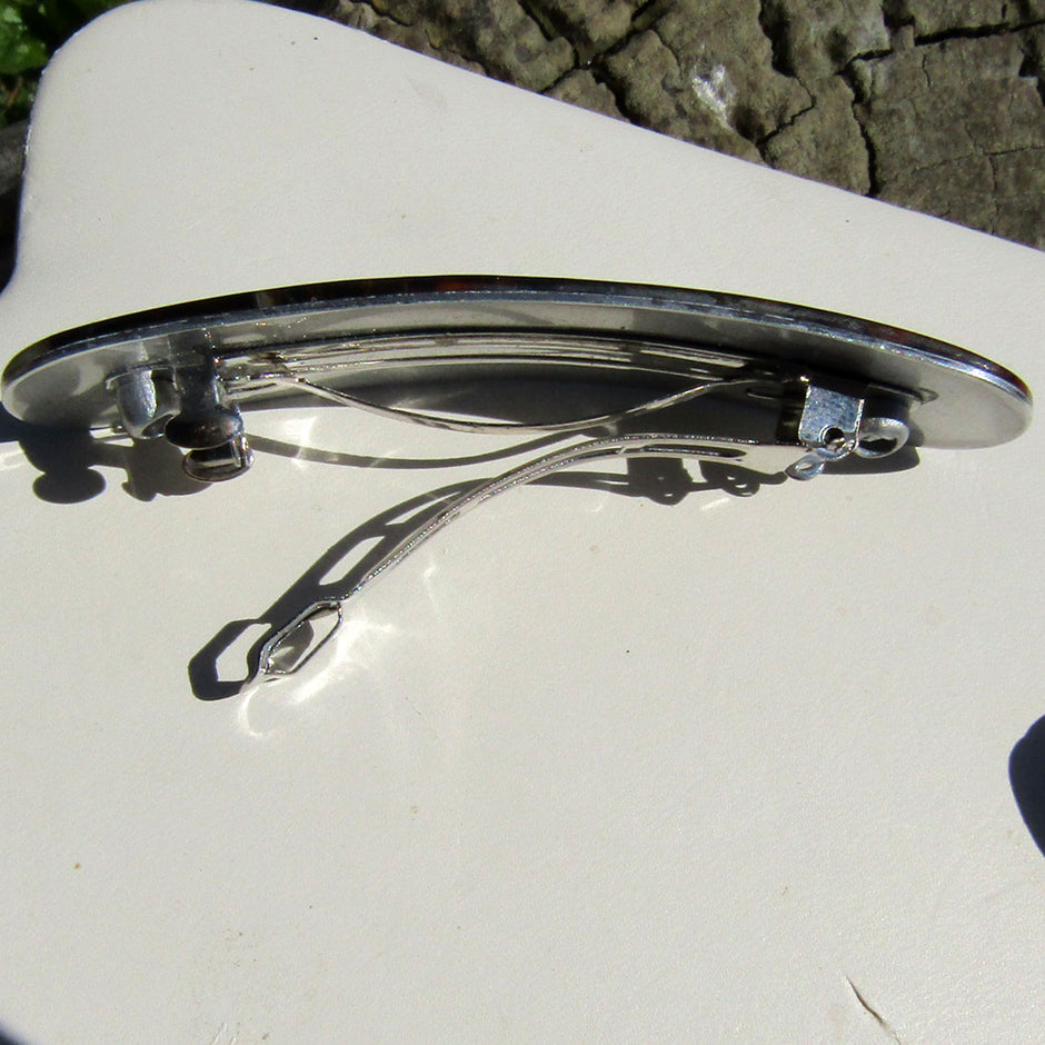 Haarspange aus hellen, flachen Bernsteinen – Unikat