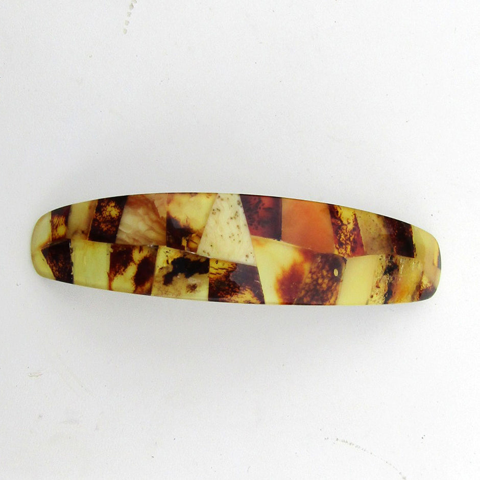 Haarspange aus buntem Bernstein – echtes Unikat von Rügen