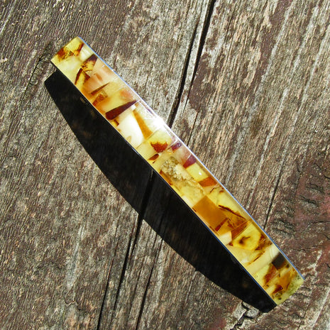 Haarspange aus buntem Bernstein – ein Unikat