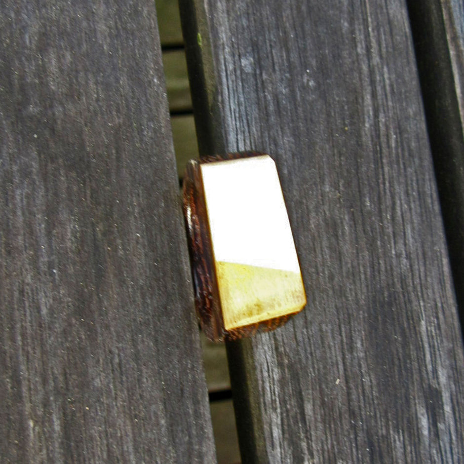 Einzigartiger Ring aus Holz und Bernstein von der Ostsee