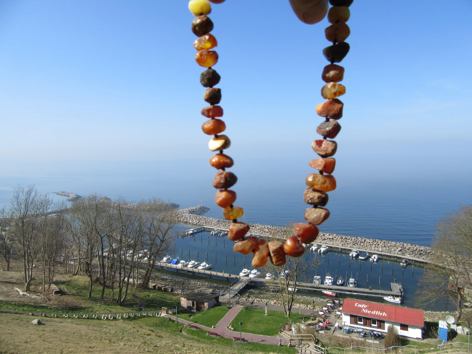 Massive Bernsteinkette aus unpolierten Nuggets von Rügen
