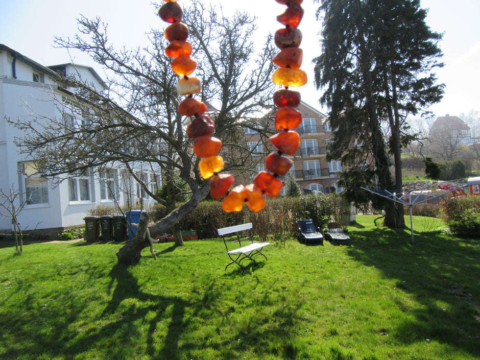 Massive Bernsteinkette aus unpolierten Nuggets von Rügen