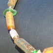 Schickes Collier aus Bernstein, Silber und grünem Seeglas