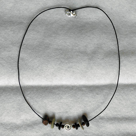 Collier aus Silberspirale und Ostseekieseln, Unikat