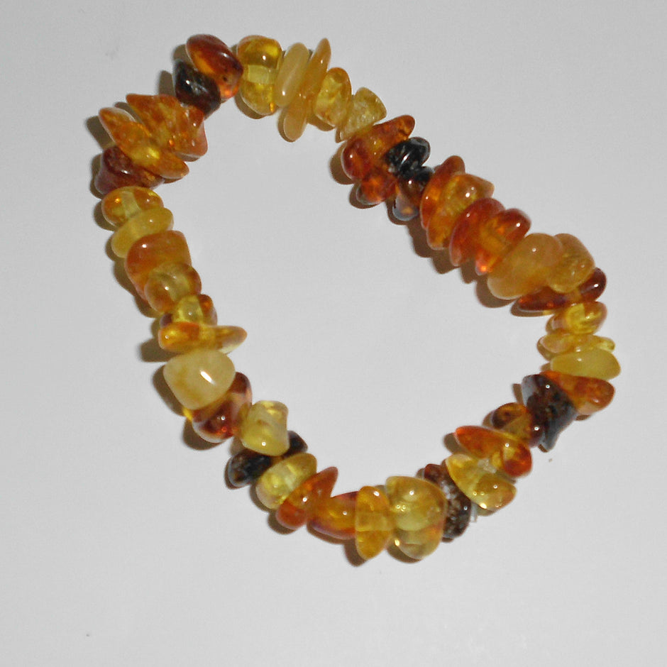 Einzelstück Bernsteinarmband für Kinder, braun/gelb
