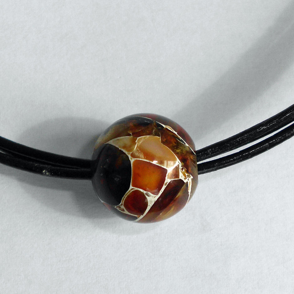 Einzigartige Mosaikbernsteinkugel – 20 mm, Unikat