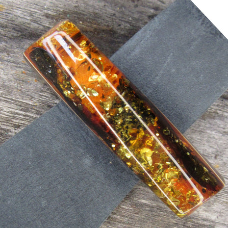 Wunderschönes schwarzes Lederarmband mit einemedlen, poliertenBernstein / SUPER HANDARBEIT !!