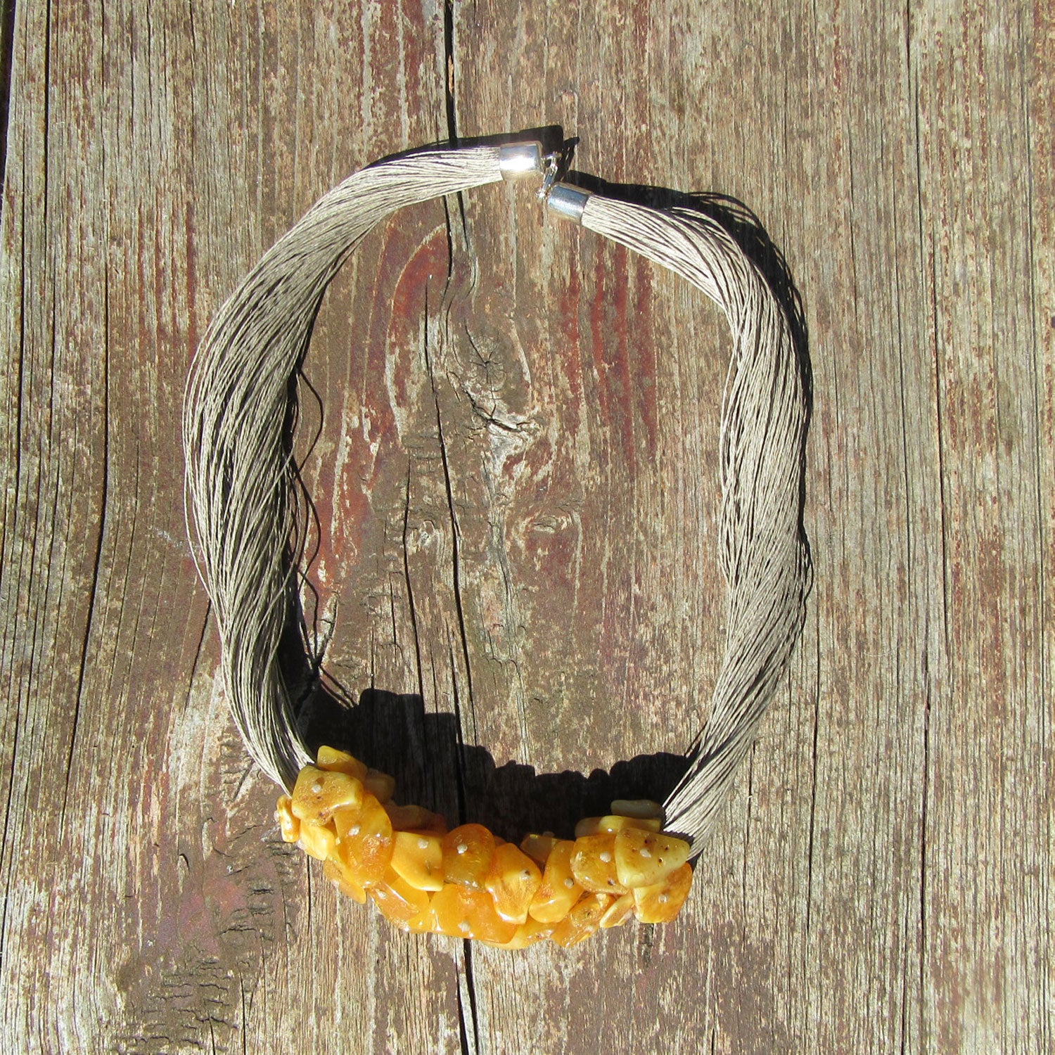 Extravagantes Collier aus butterscotch Bernstein