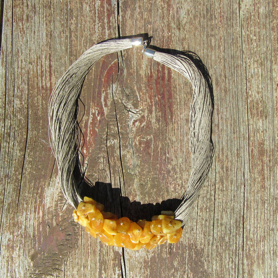 Extravagantes Collier aus butterscotch Bernstein