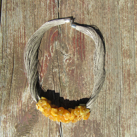 Extravagantes Collier aus butterscotch Bernstein
