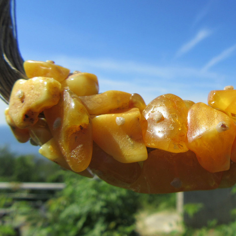 Extravagantes Collier aus butterscotch Bernstein