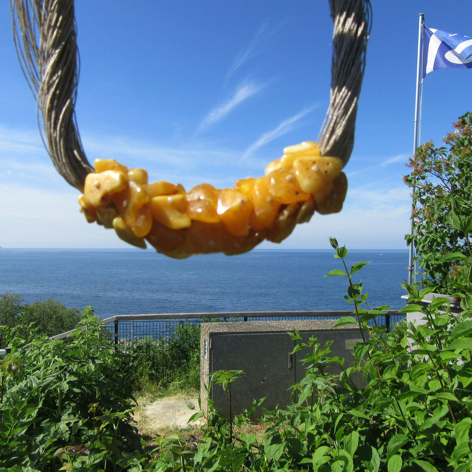 Extravagantes Collier aus butterscotch Bernstein