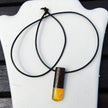 Schönes Collier aus Holz und poliertem Bernstein / UNIKAT !!!