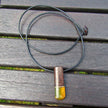 Schönes Collier aus Holz und poliertem Bernstein / UNIKAT !!!