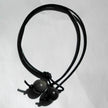 Lederarmband mit 2 Feuersteinkugeln, Unikat von Rügen