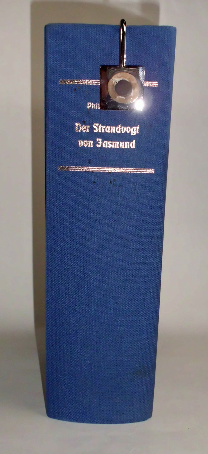 Lesezeichen aus verchromtem Metall mit Donnerkeilscheibe