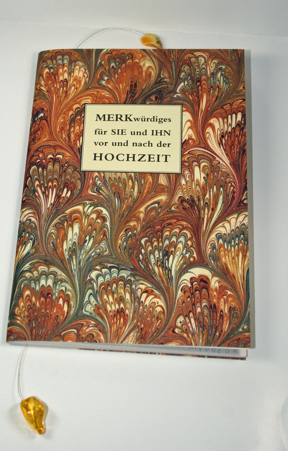 Lesezeichen aus flexiblem Draht mit 3 Bernsteinen