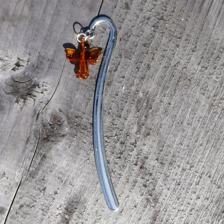 Lesezeichen mit Bernsteinengel – Handgefertigtes Unikat