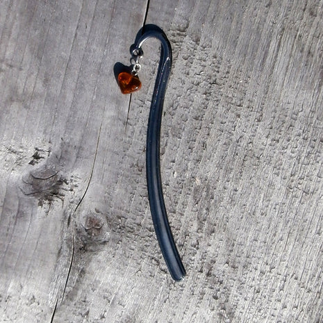 Lesezeichen aus Bernsteinherz – Unikat von der Ostsee-Insel