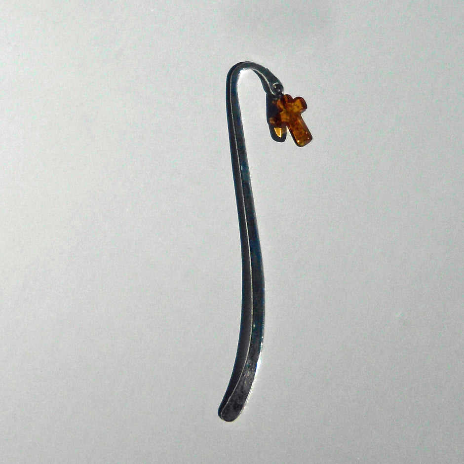 Lesezeichen mit Bernsteinkreuz – Unikat von Rügen