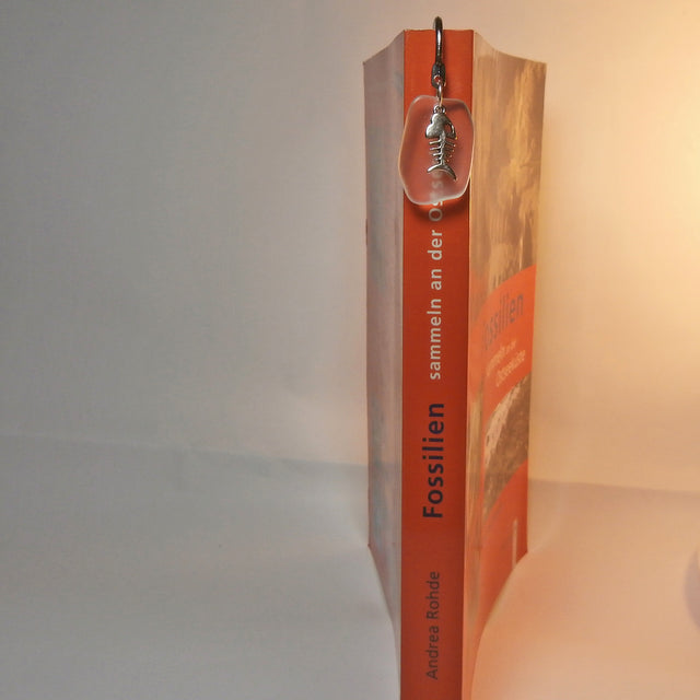 Lesezeichen aus Seeglas und Fischgräte, Unikat