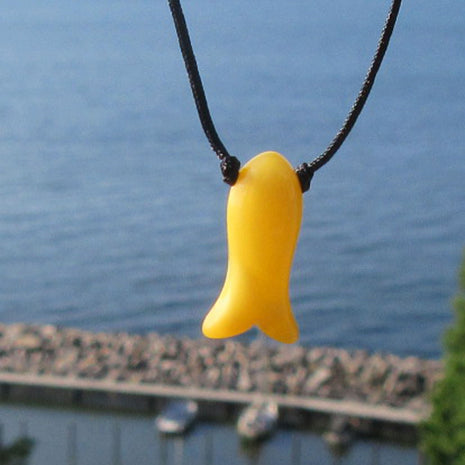 Collier mit butterscotch Bernsteinfisch und Silber